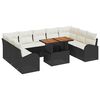 vidaXL Conjunto de Sof&aacute; de Jardim 10 unid. Preto e creme