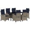vidaXL Conjunto de Jantar para Jardim 7 unid. Cinzeto vime PE