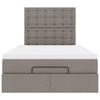 vidaXL Estrutura de cama otomana com colch&atilde;o 120x190cm tecido cinzento