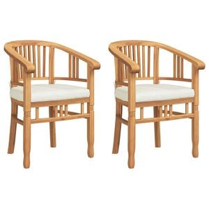 vidaXL Cadeira 2 pcs Castanho 63 x 58 x 89 cm Madeira de Teca S&oacute;lida