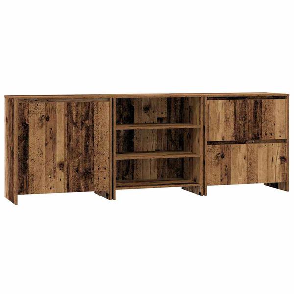 vidaXL Buffet 3 pcs Madeira antiga 70 x 41 x 75 cm Madeira processada