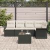 vidaXL Conjunto de Sof&aacute; de Jardim 6 pcs Preto Rattan Sint&eacute;tico