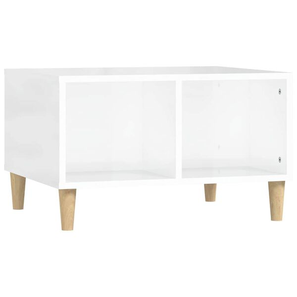 vidaXL Mesa de centro 60x50x36,5 cm derivados madeira branco brilhante