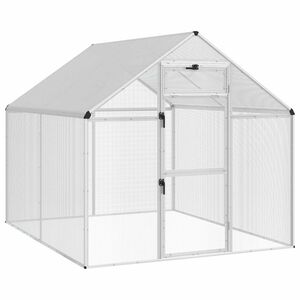 vidaXL Gaiola para P&aacute;ssaros Prateado 181,5 x 221 x 173,5 cm