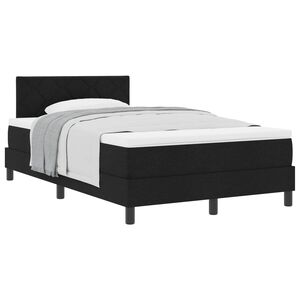 vidaXL Cama Box com colch&atilde;o com cabeceira Preto 120 x 200 cm tecido