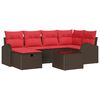 vidaXL Conjunto de Sof&aacute; de Jardim 7 unid. Castanho vime PE