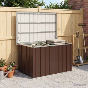 vidaXL Caixa de armazenamento de jardim marrom 109x67x65 cm
