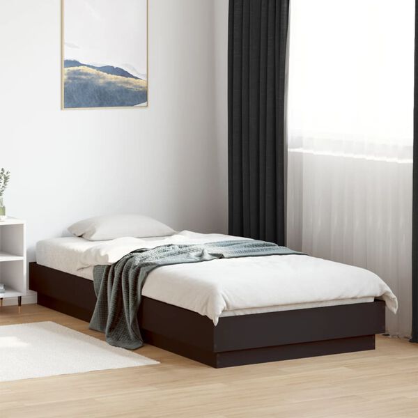 vidaXL Estrutura de cama 90x200 cm derivados de madeira preto