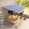 vidaXL Toldo motorizado com caixa 400x300 cm azul e branco