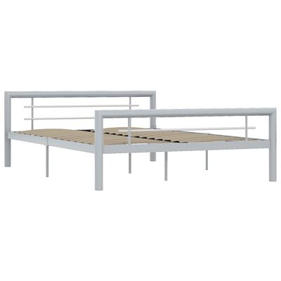 vidaXL Estrutura de cama 140x200 cm metal cinzento e branco
