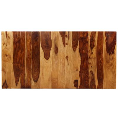 vidaXL Mesa de jantar madeira de sheesham maciça e aço 180 cm