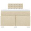 vidaXL Cama boxspring com colch&atilde;o 120x190 cm tecido cor creme