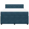 vidaXL Cama boxspring com colch&atilde;o 140x190 cm veludo azul