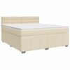 vidaXL Cama box spring com colch&atilde;o Creme 140 x 200 cm Tecido