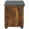 vidaXL Banco de Hall com almofada Carvalho Fumado 60 x 38 x 46 cm