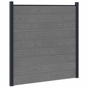 vidaXL Conjunto de Cercas 180 x 186 cm WPC e Alum&iacute;nio Cinzento