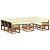 vidaXL Conjunto de Sof&aacute;s para Exterior 10 pcs Natural e Creme