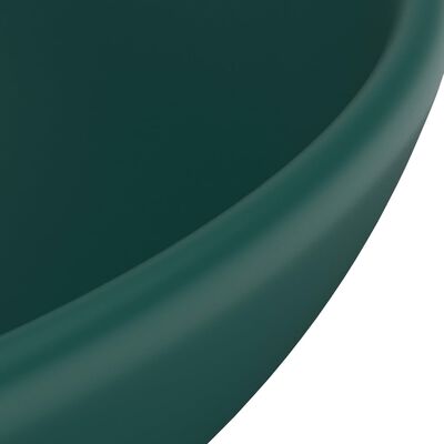 vidaXL Lavatório WC luxuoso redondo 32,5x14cm cerâmica verde mate
