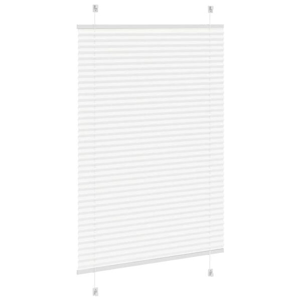 vidaXL Branco Plissada Cega 85x100 cm Largura Tecido 84,4 cm Poli&eacute;ster