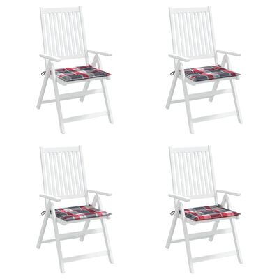 vidaXL Almofadões cadeiras jardim 4pcs tecido oxford xadrez vermelho