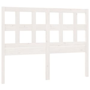 vidaXL Cabeceira de cama 125,5x4x100 cm madeira de pinho maci&ccedil;a branco