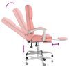 vidaXL Cadeira escritório massagens reclinável couro artificial rosa