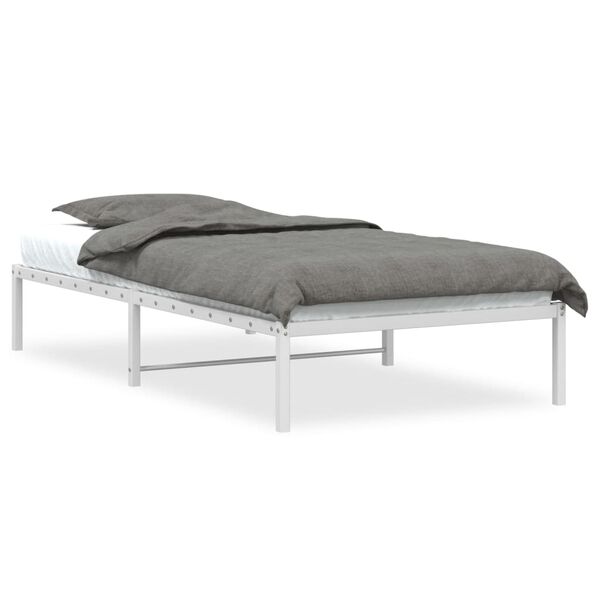 vidaXL Estrutura de cama 100x190 cm metal branco