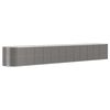 vidaXL Canteiro elevado jardim 512x80x68cm a&ccedil;o revestido a p&oacute; cinzento