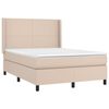 vidaXL Cama com molas/colch&atilde;o 140x190 cm couro artificial cappuccino