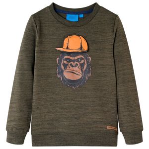 Sweatshirt para crian&ccedil;a caqui-escuro mesclado 104