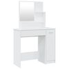 vidaXL Toucador com espelho 86,5x35x136 cm branco brilhante