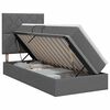 vidaXL Cama com arruma&ccedil;&atilde;o e colch&atilde;o Cinzento-Escuro 90 x 190 cm tecido