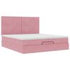 moldura de cama otomana vidaXL com colch&atilde;o rosa 200x200cm Veludo
