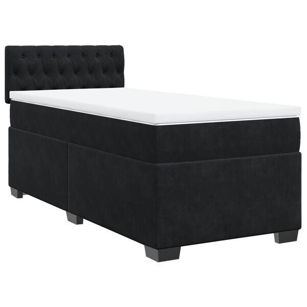 vidaXL Cama com molas/colch&atilde;o 90x190 cm veludo preto