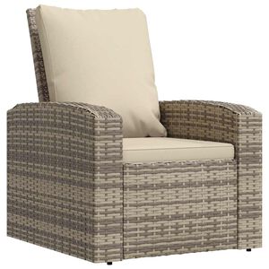 vidaXL Cadeira jardim reclin&aacute;vel c/ almofad&otilde;es vime PE castanho-claro