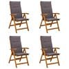 vidaXL Cadeiras de Jardim Reclin&aacute;veis 4 unid. Natural