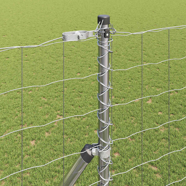 vidaXL Cerca com Poste Prateado 1,5 x 10 m A&ccedil;o e PVC