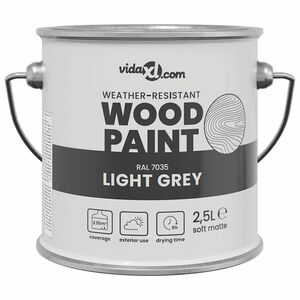 vidaXL Tinta para madeira Cinzeto 2,5 L Impress&atilde;o em parede