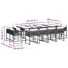 vidaXL 13 pcs conj. jantar jardim c/ almofad&otilde;es vime PE cinzento-claro