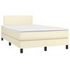 vidaXL Cama box spring c/ colch&atilde;o/LED 120x200cm couro artificial creme