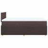 vidaXL Cama boxspring com colch&atilde;o 120x190 cm tecido castanho-escuro
