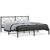 vidaXL Estrutura de cama em metal com cabeceira 180x200 cm preto