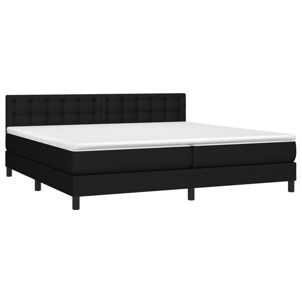 vidaXL Cama box spring c/ colch&atilde;o e LED 200x200 cm tecido preto