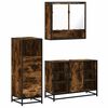 vidaXL 3 pcs conjunto de m&oacute;veis WC madeira processada carvalho fumado