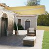 vidaXL Toldo retr&aacute;til manual independente 500x350 cm amarelo e branco