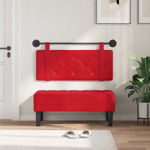 vidaXL Cabeceira Suspensa Vermelho 100 cm Couro Sint&eacute;tico
