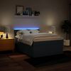 vidaXL Cama com molas/colch&atilde;o 140x200 cm tecido azul