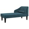 vidaXL Chaise longue com rolo veludo azul