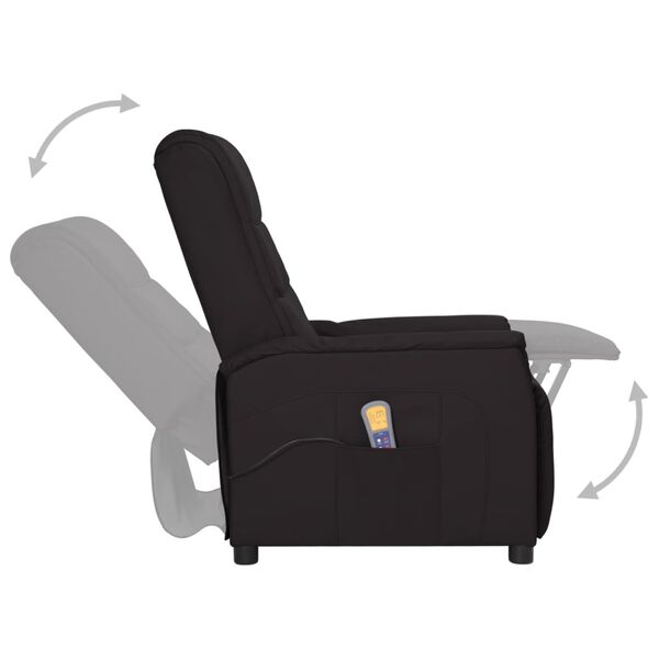 vidaXL Poltrona de massagens couro artificial preto