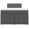 vidaXL Cama boxspring com colch&atilde;o 120x190 cm tecido cinzento-escuro